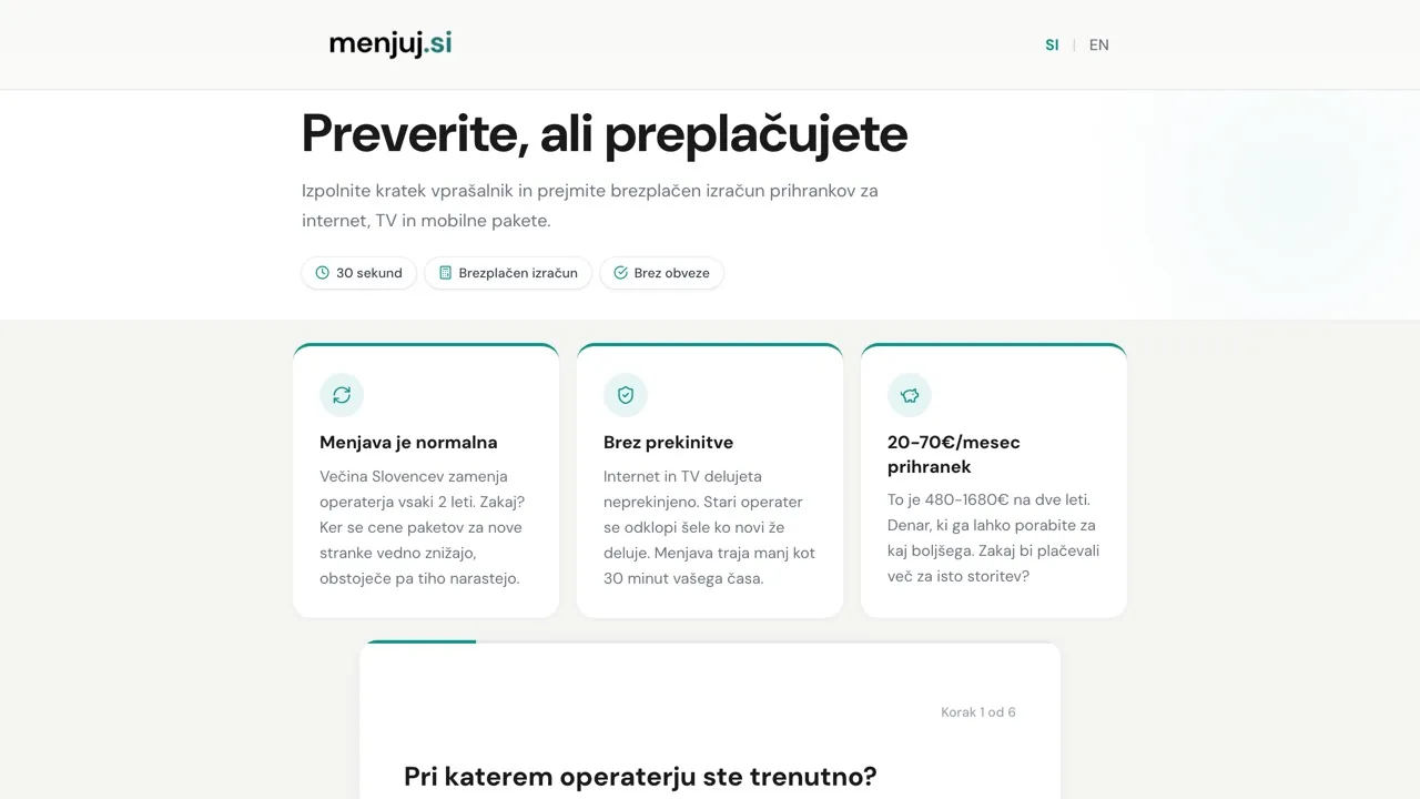 Menjuj.si website