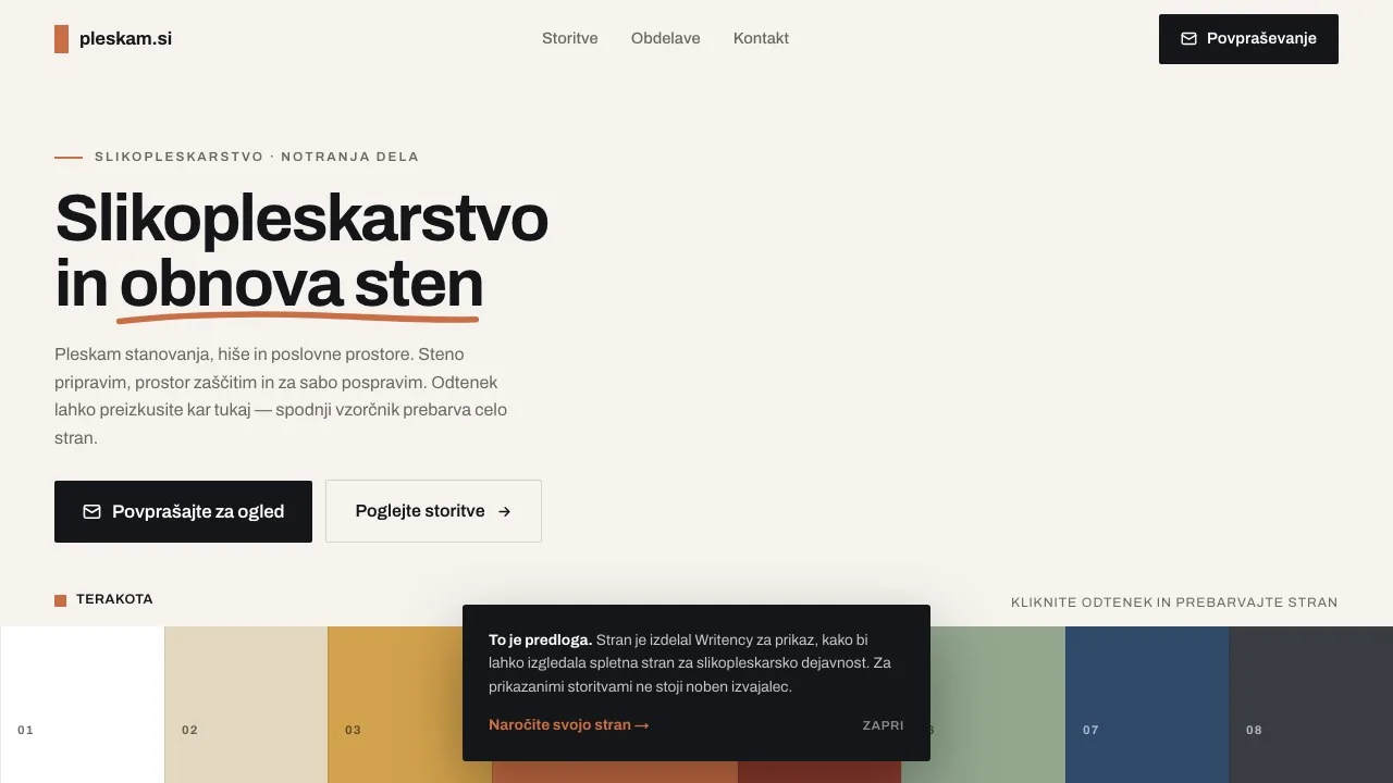 Pleskam.si website