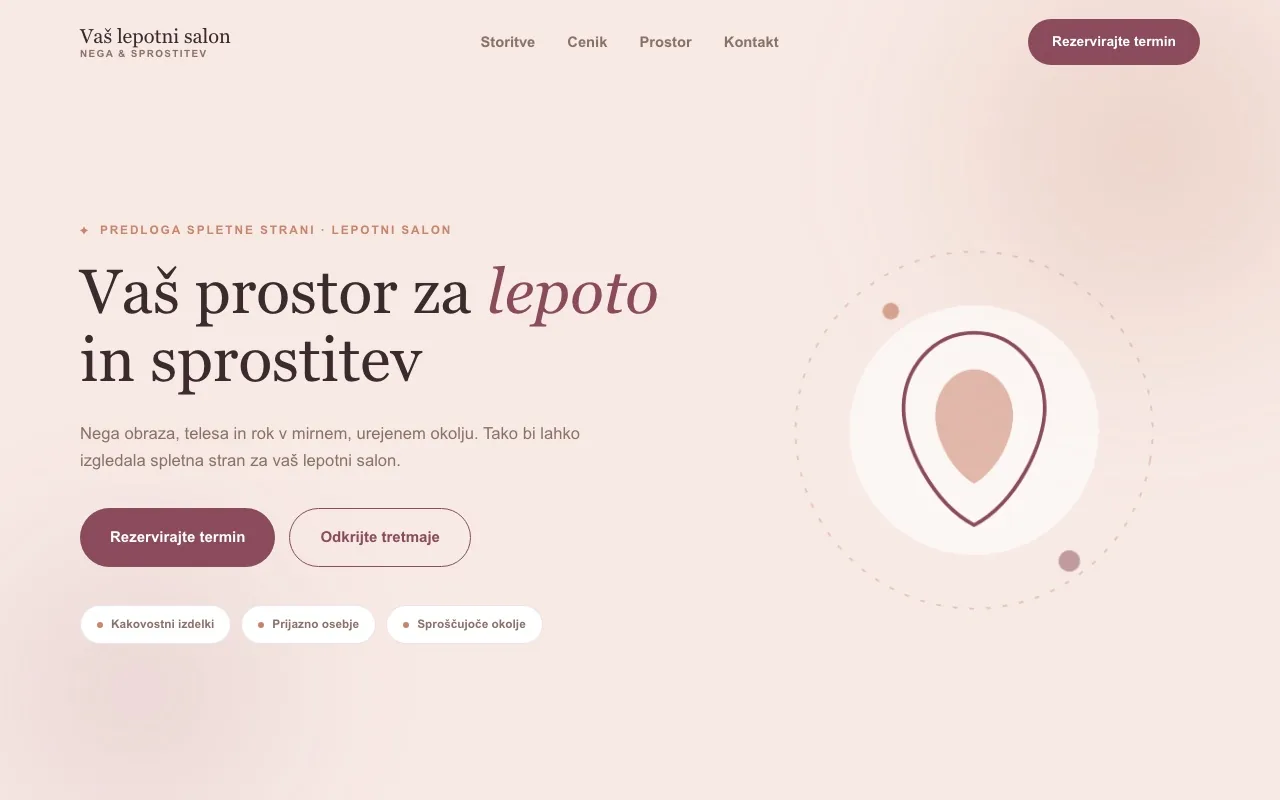 Beauty salon website demo