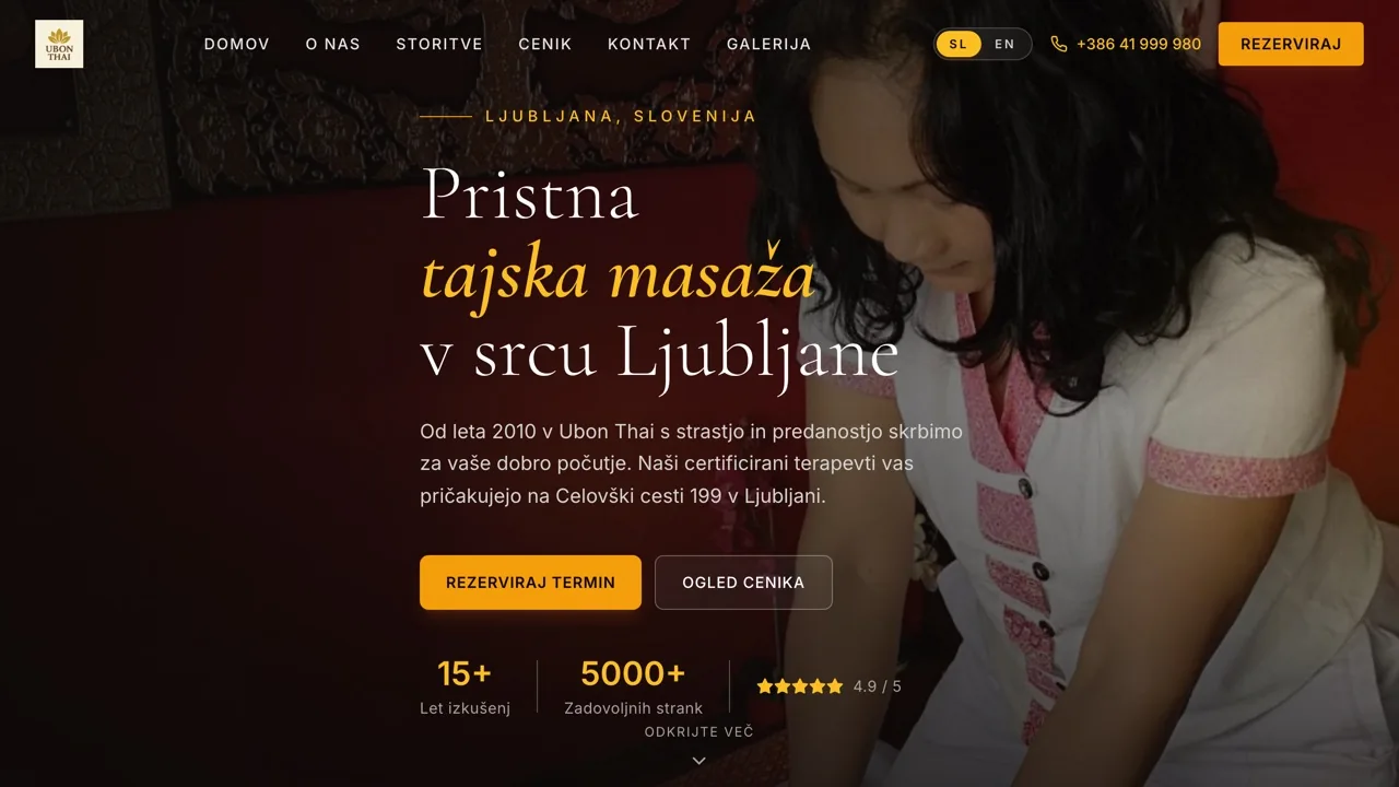 Ubon Thai Massage website